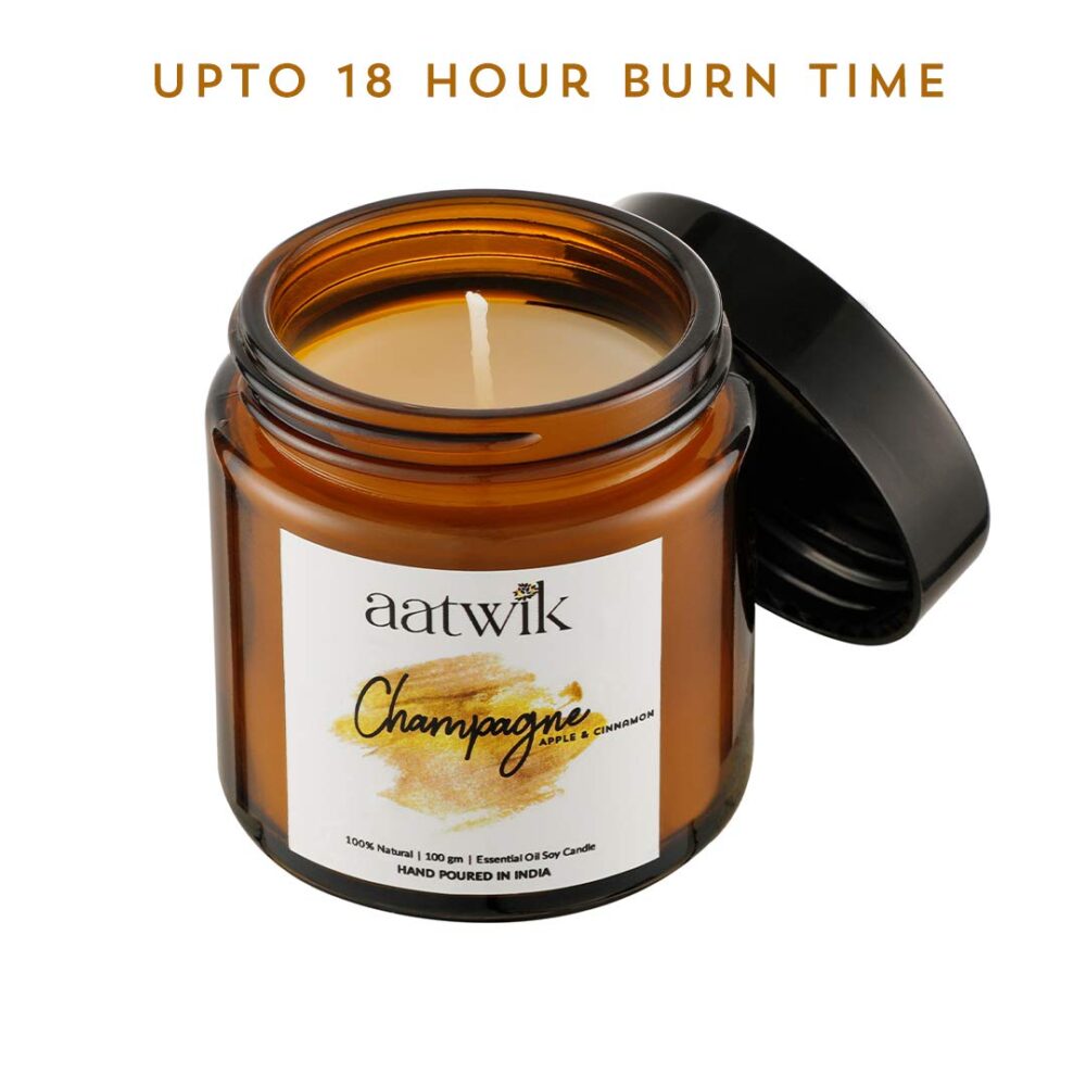 Aatwik Champagne Scented Soy Wax Candle
