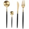 Aatwik Stainless Steel Reusable Nordic Grey Gold Flatware Cutlery Set