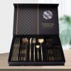Aatwik Stainless Steel Gold Cutlery Set for Gifting and Dining