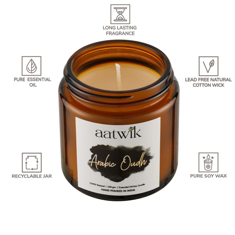 Aatwik Arabic Oudh Scented Soy Wax Candle